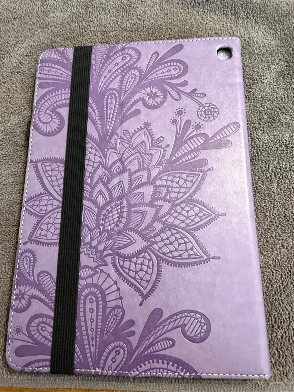 Purple Floral Embossed Tablet Sleeve -